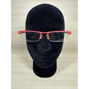 Kala Ltd. Vatican Eyeglasses Red Black Metal Half Rim Matte NEW